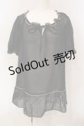 PINK HOUSE / レース配色スモックブラウス  クロ O-25-05-31-038-LO-TO-OW-OS