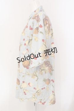 画像2: Karl Helmut / フルーツバスケット柄シャツ L サックス O-25-05-31-041-EL-BL-OW-OS
