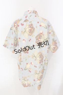 画像3: Karl Helmut / フルーツバスケット柄シャツ L サックス O-25-05-31-041-EL-BL-OW-OS