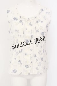 PINK HOUSE / 花柄ノースリーブブラウス  オフシロ×アオ O-25-05-31-043-LO-BL-OW-OS