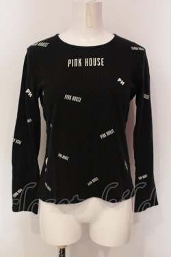 画像1: PINK HOUSE / ロゴプリントカットソー M クロ O-25-05-31-045-LO-TO-OW-OS