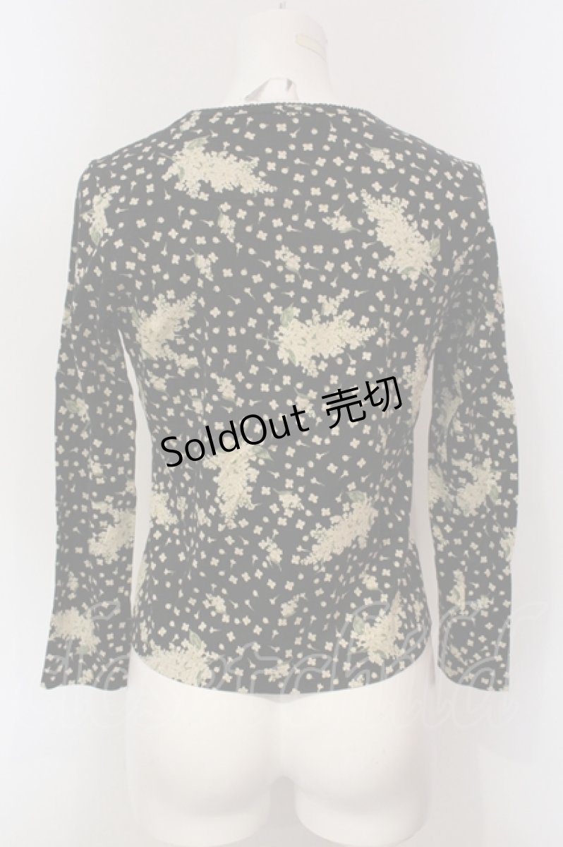 画像3: 【SALE】PINK HOUSE / ライラック柄長袖Tシャツ M クロ O-25-05-31-046-LO-TS-OW-ZT374 (3)