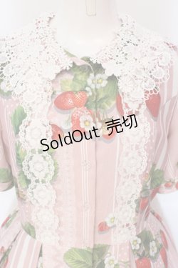 画像2: LIEF / 苺リボンワンピース M ピンク O-25-05-31-050-LO-OP-OW-OS