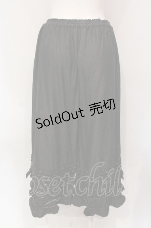 画像3: 【SALE】PINK HOUSE / フリルワイドパンツ  クロ O-25-05-31-005-LO-PA-OW-ZT099 (3)