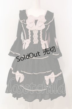 画像1: axes femme kawaii / メアリー姫袖ドレス M クロ×ピンク O-25-05-31-053-AX-OP-OW-OS