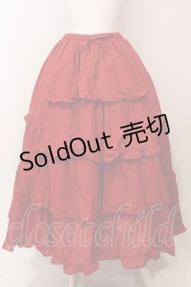 Chalmiere / クラシックコットンスカート M アカ O-25-05-31-056-LO-SK