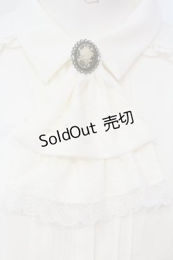 画像2: axes femme / カメオ×ジャボブローチ付ブラウス M キナリ O-25-05-31-060-AX-BL-OW-OS