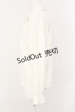 画像3: axes femme / カメオ×ジャボブローチ付ブラウス M キナリ O-25-05-31-060-AX-BL-OW-OS