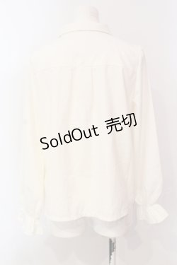 画像4: axes femme / カメオ×ジャボブローチ付ブラウス M キナリ O-25-05-31-060-AX-BL-OW-OS