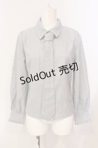 axes femme / チェック柄ネクタイ付きブラウス F グレー O-25-05-31-062-AX-BL-OW-OS