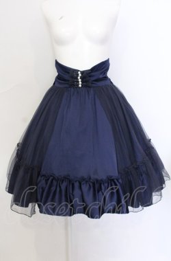 画像1: axes femme kawaii / コルセット風ティアードスカート M ネイビー O-25-05-31-1043-AX-SK-OW-OS