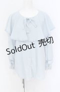axes femme POETIQUE / ビッグフリルカラーブラウス M サックス O-25-05-31-1047-AX-BL-OW-OS