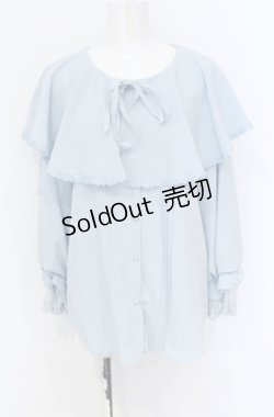 画像1: axes femme POETIQUE / ビッグフリルカラーブラウス M サックス O-25-05-31-1047-AX-BL-OW-OS