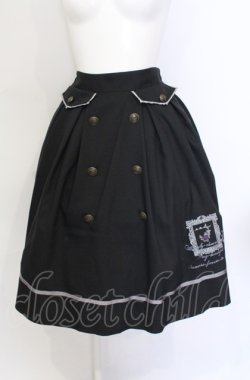 画像1: axes femme / 薔薇×額縁刺繍ミドルスカート M クロ O-25-05-31-1048-AX-SK-OW-OS