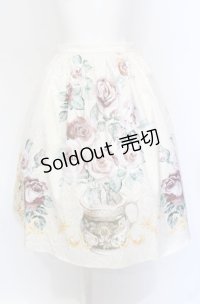 axes femme NOSTALGIE / フラワーベース柄ミディスカート F キナリ O-25-05-31-1049-AX-SK-OW-OS