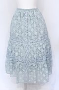 axes femme / 総レースティアードスカート M ブルー O-25-05-31-1051-AX-SK-OW-OS