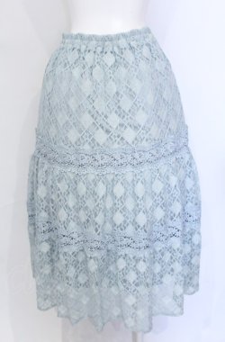 画像2: axes femme / 総レースティアードスカート M ブルー O-25-05-31-1051-AX-SK-OW-OS