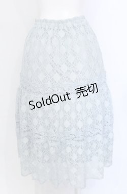 画像2: axes femme / 総レースティアードスカート M ブルー O-25-05-31-1051-AX-SK-OW-OS
