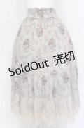 axes femme / ミュルーズ染織美術館コラボ/フェザー×フラワー柄スカート M ベージュ O-25-05-31-1054-AX-SK-OW-OS