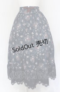 axes femme / ミュルーズ染織美術館コラボ/フェザー×フラワー柄スカート M グリーン O-25-05-31-1056-AX-SK-OW-OS