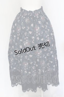 画像2: axes femme / ミュルーズ染織美術館コラボ/フェザー×フラワー柄スカート M グリーン O-25-05-31-1056-AX-SK-OW-OS