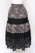 axes femme / ペイズリー×花柄ロングスカート M クロ O-25-05-31-1058-AX-SK-OW-OS
