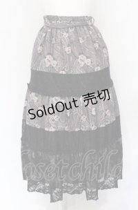 axes femme / ペイズリー×花柄ロングスカート M クロ O-25-05-31-1058-AX-SK-OW-OS