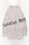 axes femme / 単色花柄フレアスカート M ラベンダー O-25-05-31-1060-AX-SK-OW-OS