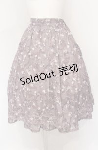 axes femme / 単色花柄フレアスカート M ラベンダー O-25-05-31-1060-AX-SK-OW-OS