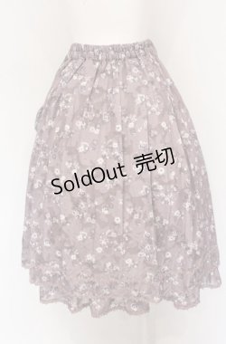 画像2: axes femme / 単色花柄フレアスカート M ラベンダー O-25-05-31-1060-AX-SK-OW-OS