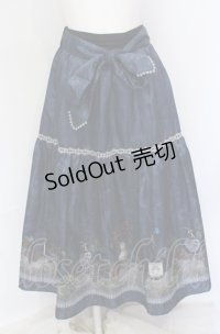 axes femme / ワイン柄スカート F ネイビー O-25-05-31-1061-AX-SK-OW-OS