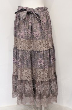 画像2: axes femme / ペイズリー×花柄ロングスカート M ピンク系 O-25-05-31-1062-AX-SK-OW-OS