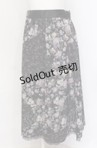 axes femme / ミュルーズ花柄スカート/ミュルーズ美術館コラボ M クロ O-25-05-31-1063-AX-SK-OW-OS