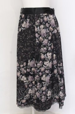 画像1: axes femme / ミュルーズ花柄スカート/ミュルーズ美術館コラボ M クロ O-25-05-31-1063-AX-SK-OW-OS