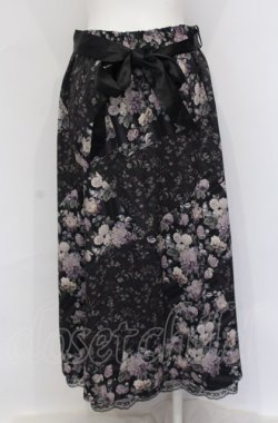 画像2: axes femme / ミュルーズ花柄スカート/ミュルーズ美術館コラボ M クロ O-25-05-31-1063-AX-SK-OW-OS