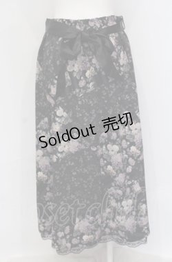 画像2: axes femme / ミュルーズ花柄スカート/ミュルーズ美術館コラボ M クロ O-25-05-31-1063-AX-SK-OW-OS