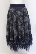axes femme NOSTALGIE / チュールイレヘムスカート M ネイビー O-25-05-31-1066-AX-SK-OW-OS