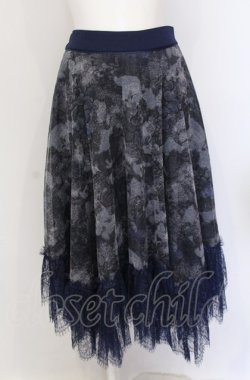 画像1: axes femme NOSTALGIE / チュールイレヘムスカート M ネイビー O-25-05-31-1066-AX-SK-OW-OS