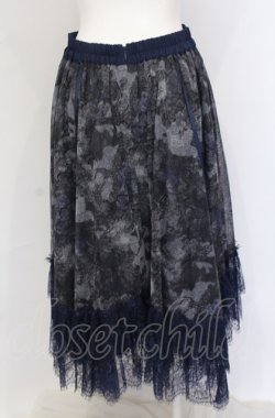 画像2: axes femme NOSTALGIE / チュールイレヘムスカート M ネイビー O-25-05-31-1066-AX-SK-OW-OS