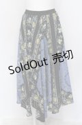 axes femme / スカーフ風アシメスカート M ブルー O-25-05-31-1067-AX-SK-OW-OS