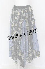 axes femme / スカーフ風アシメスカート M ブルー O-25-05-31-1067-AX-SK-OW-OS