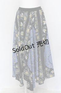 axes femme / スカーフ風アシメスカート M ブルー O-25-05-31-1067-AX-SK-OW-OS