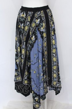 画像2: axes femme / スカーフ風アシメスカート M ブルー O-25-05-31-1067-AX-SK-OW-OS