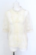 axes femme POETIQUE / チャイナボタンシアーシャツ M キナリ O-25-05-31-1070-AX-BL-OW-OS