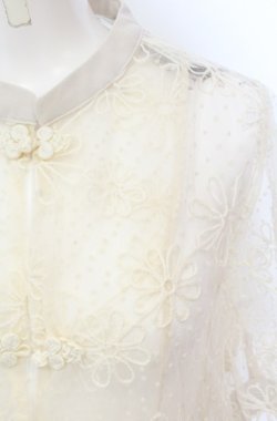 画像2: axes femme POETIQUE / チャイナボタンシアーシャツ M キナリ O-25-05-31-1070-AX-BL-OW-OS