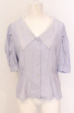 画像1: axes femme POETIQUE / ブーケ刺繍シアーブラウス M ラベンダー O-25-05-31-1071-AX-BL-OW-OS