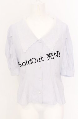 画像1: axes femme POETIQUE / ブーケ刺繍シアーブラウス M ラベンダー O-25-05-31-1071-AX-BL-OW-OS