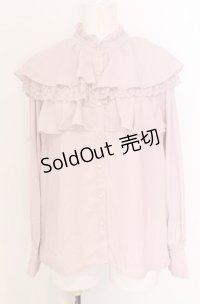 axes femme POETIQUE / ケープデザインフリルブラウス M ピンク O-25-05-31-1072-AX-BL-OW-OS