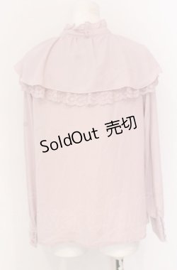 画像2: axes femme POETIQUE / ケープデザインフリルブラウス M ピンク O-25-05-31-1072-AX-BL-OW-OS