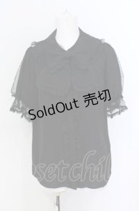 axes femme kawaii / ロマンティックフリルブラウス M クロ O-25-05-31-1074-AX-BL-OW-OS